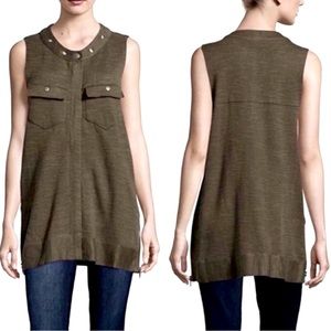 Free People Slub Highway Knit Vest Olive